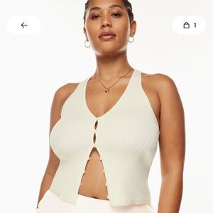 Aritzia Ribbed Button-Down Tank Top